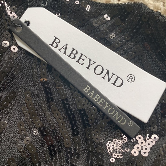 1920’s Flapper Dress Black Sequins - Picture 4 of 8